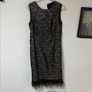 Worth Black and Silver Lace Mini Dress